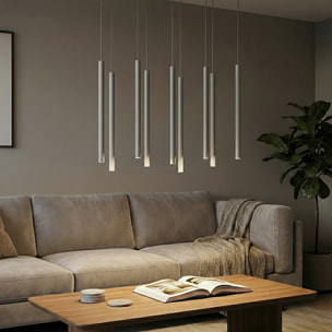 Lampada a sospensione SELTER in acciaio grigio