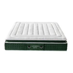 Ensemble matelas Jade & lit coffre Aneto | Mémoire de forme et ressorts ensachés | Grande capacité de stockage | tissu Chenille | Gris