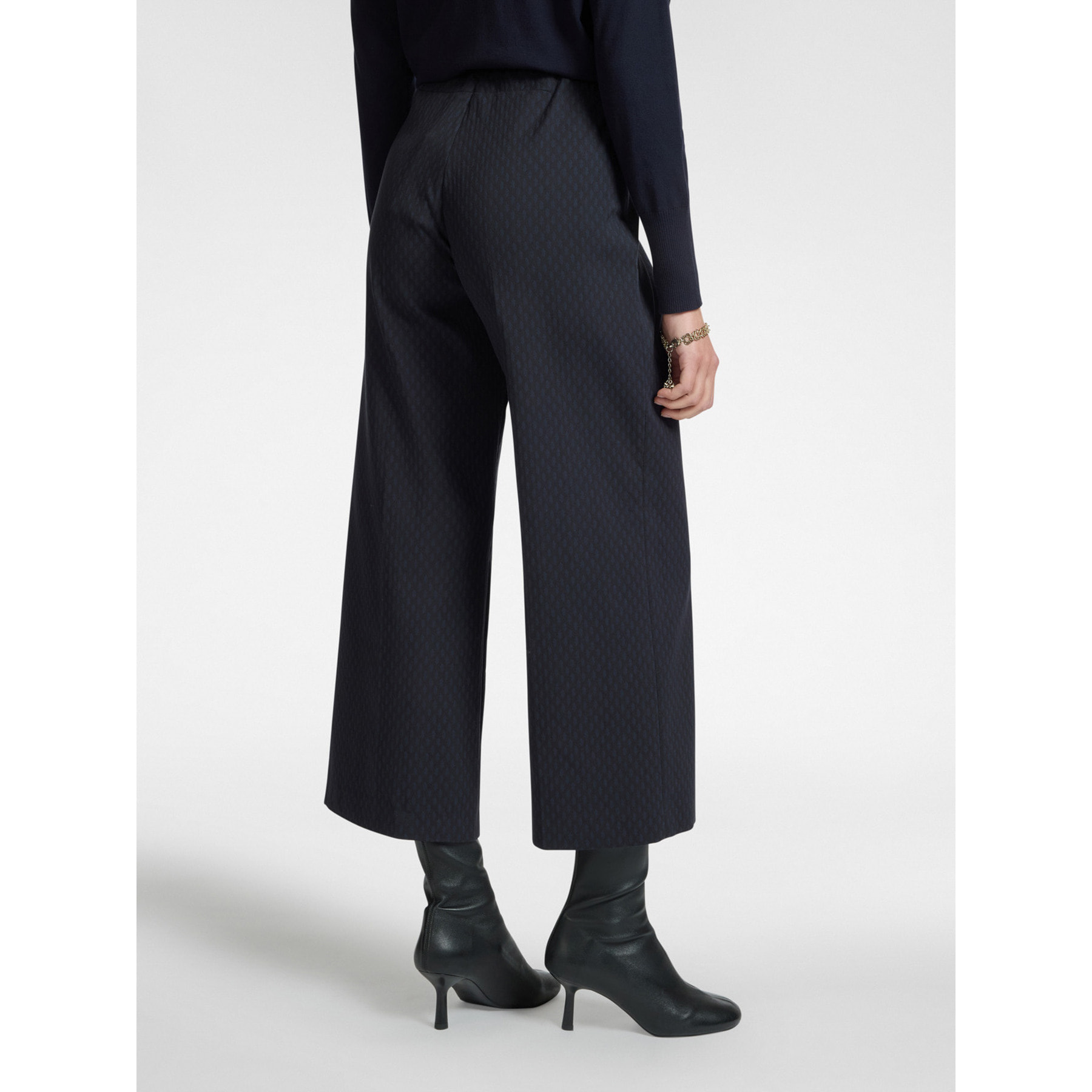 Elena Mirò - Pantalones cropped en jacquard elástico - Azul