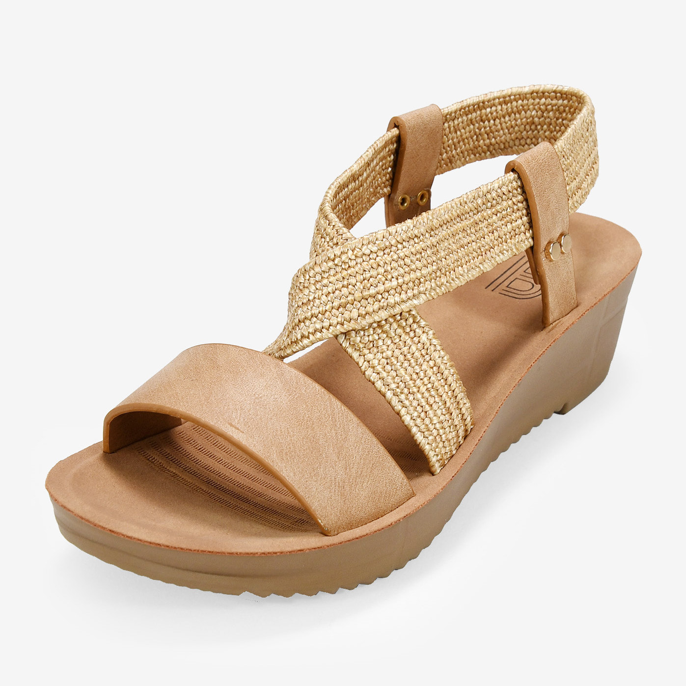 Sandalias de esparto marrones con cuña