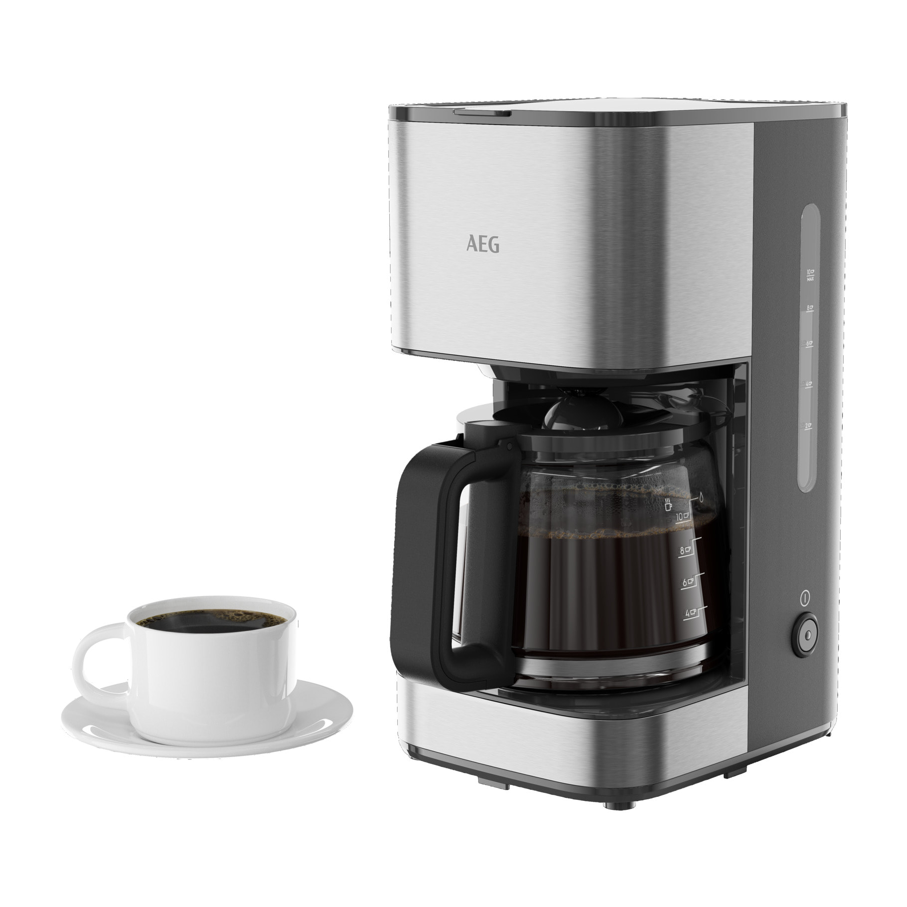 AEG Cafetara de goteo con harra de vidrio para 12 tazas y 1100 W de presión CM3-1-3ST