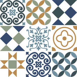 Stickers muraux - Sticker Mural Carrelage adhésif Cuisine Salle de Bain - 9 STICKERS CARRELAGES AZULEJOS NICOLLETTA