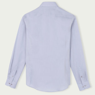 Camicia Uomo 1 Bottone Italiano Slim Satin Unito Grigio