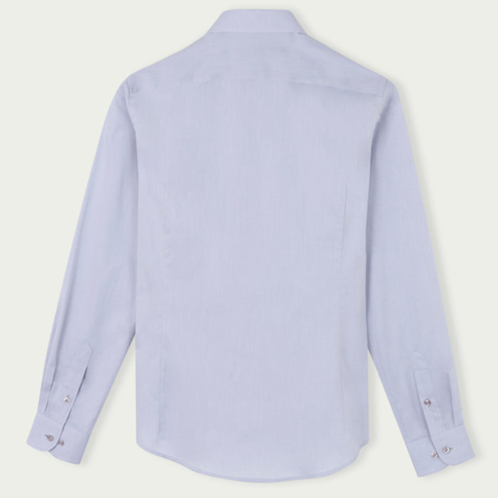 Camicia Uomo 1 Bottone Italiano Slim Satin Unito Grigio
