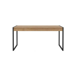 Table de repas avec tiroirs en bois effet chêne - MIAMI