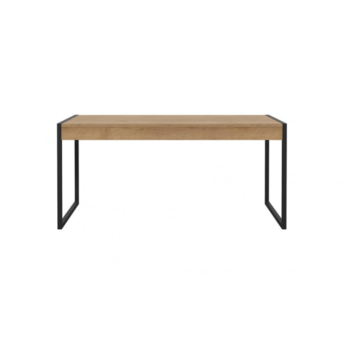 Table de repas avec tiroirs en bois effet chêne - MIAMI