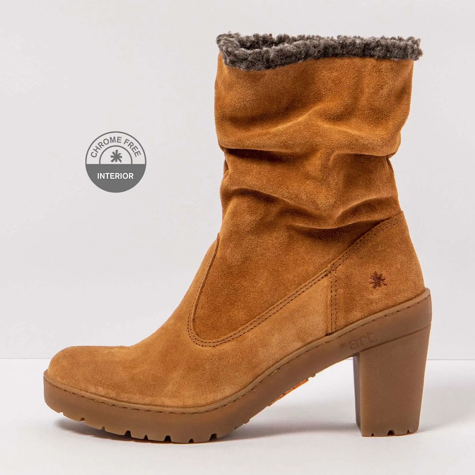 Botines con tacón 1757 SILK SUEDE TOFFEE/ TRAVEL color Toffee