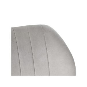 Chaise rembourrée en velours & pieds métal - FAUSTINE