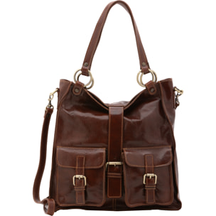 Borsa a spalla  da donna In Vera pelle Made in Italy 38x37x10 cm