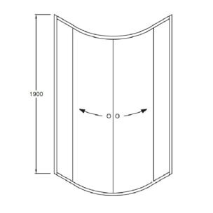 Jacob Delafon Paroi de douche quart de rond coulissant Serenity Chromé 90 cm