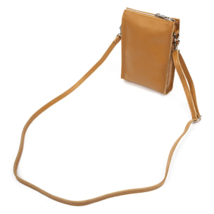 Albaretto Bolso bandolera de mujer de piel auténtica acabado Dollaro