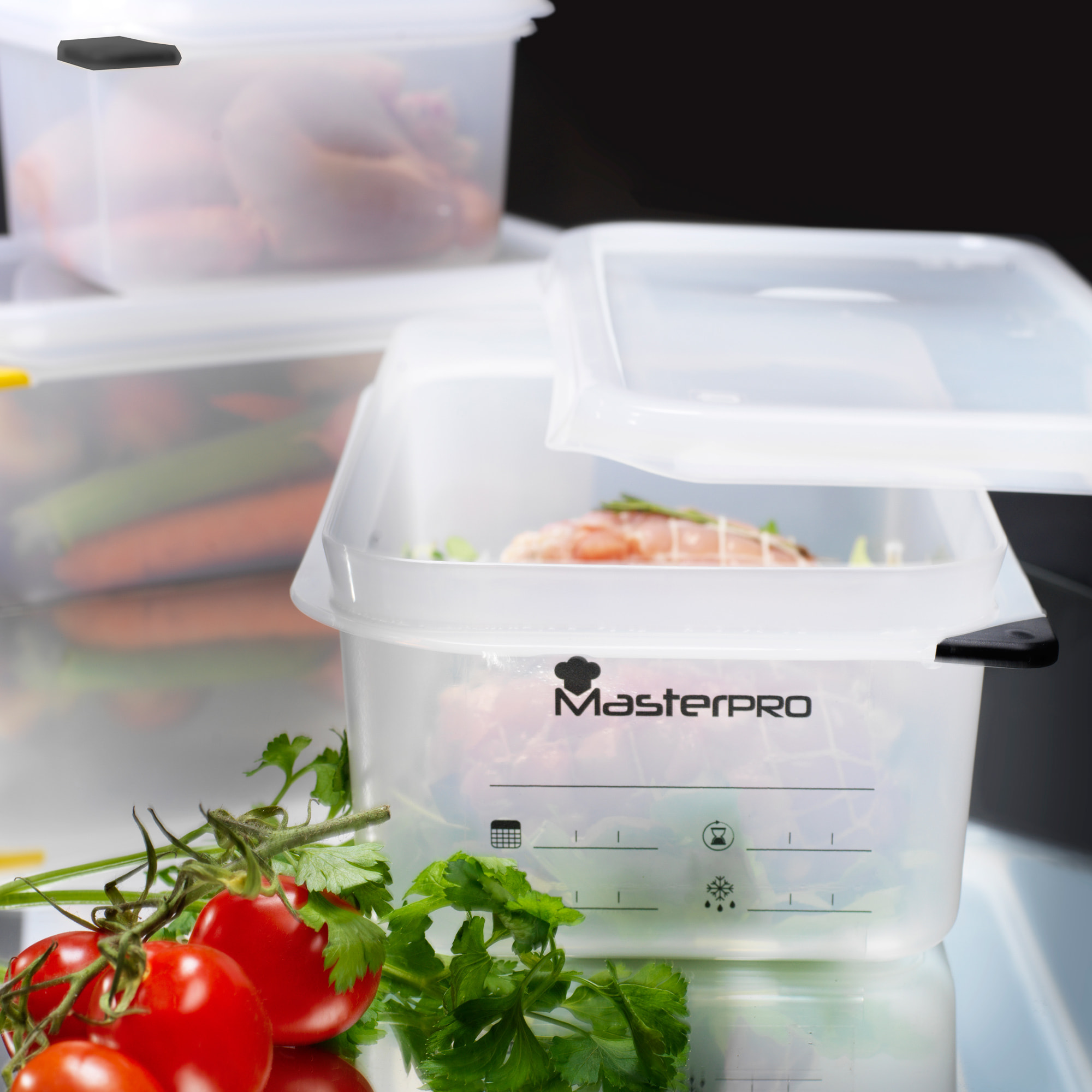 Pack 6 fiambreras hermeticas 2,8 litros Masterpro colección Foodies