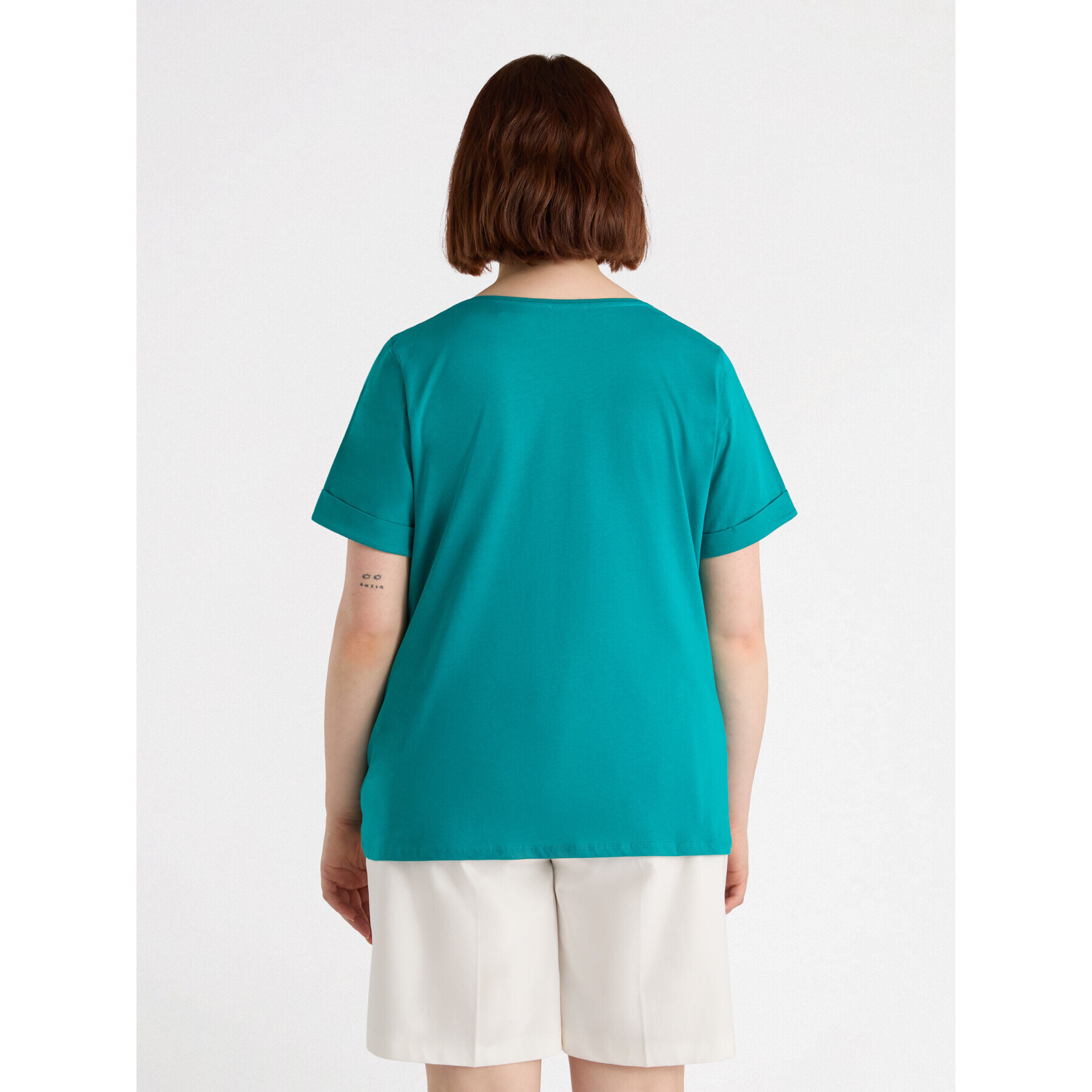 Fiorella Rubino - Camiseta con pedrería - Petrol Blue