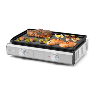Plancha électrique RIVIERA ET BAR QPL1060 émaillée 2 brûleurs à poser, 57x35 cm