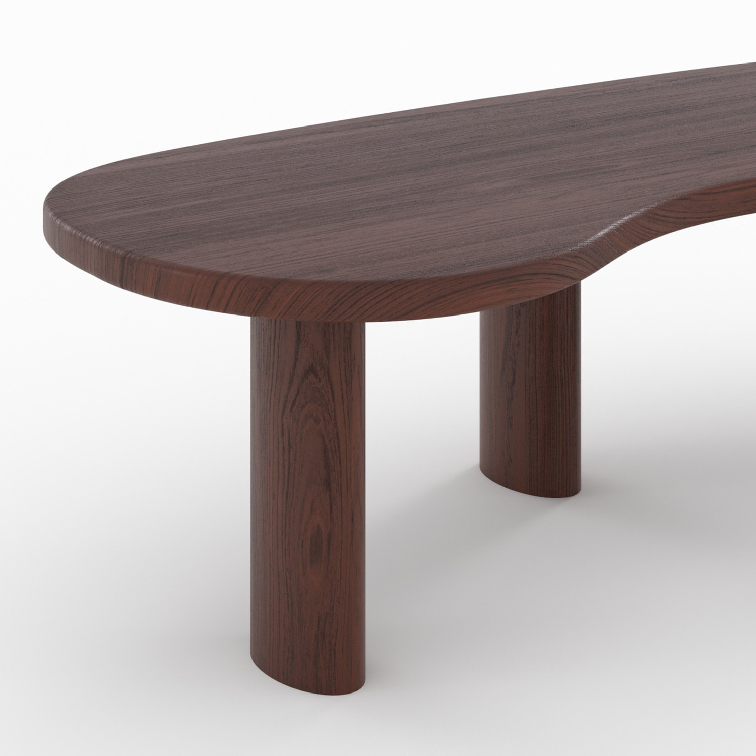 Table basse organique en bois massif de mindi foncé - Brandan