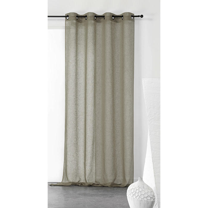 Voilage uni et tamisant en poly/lin - Vert Olive