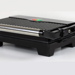 Parrilla eléctrica grill JATA JEGR1107 con placas rayadas (22,8 x 14,5 cm) antiadherentes 1000 W