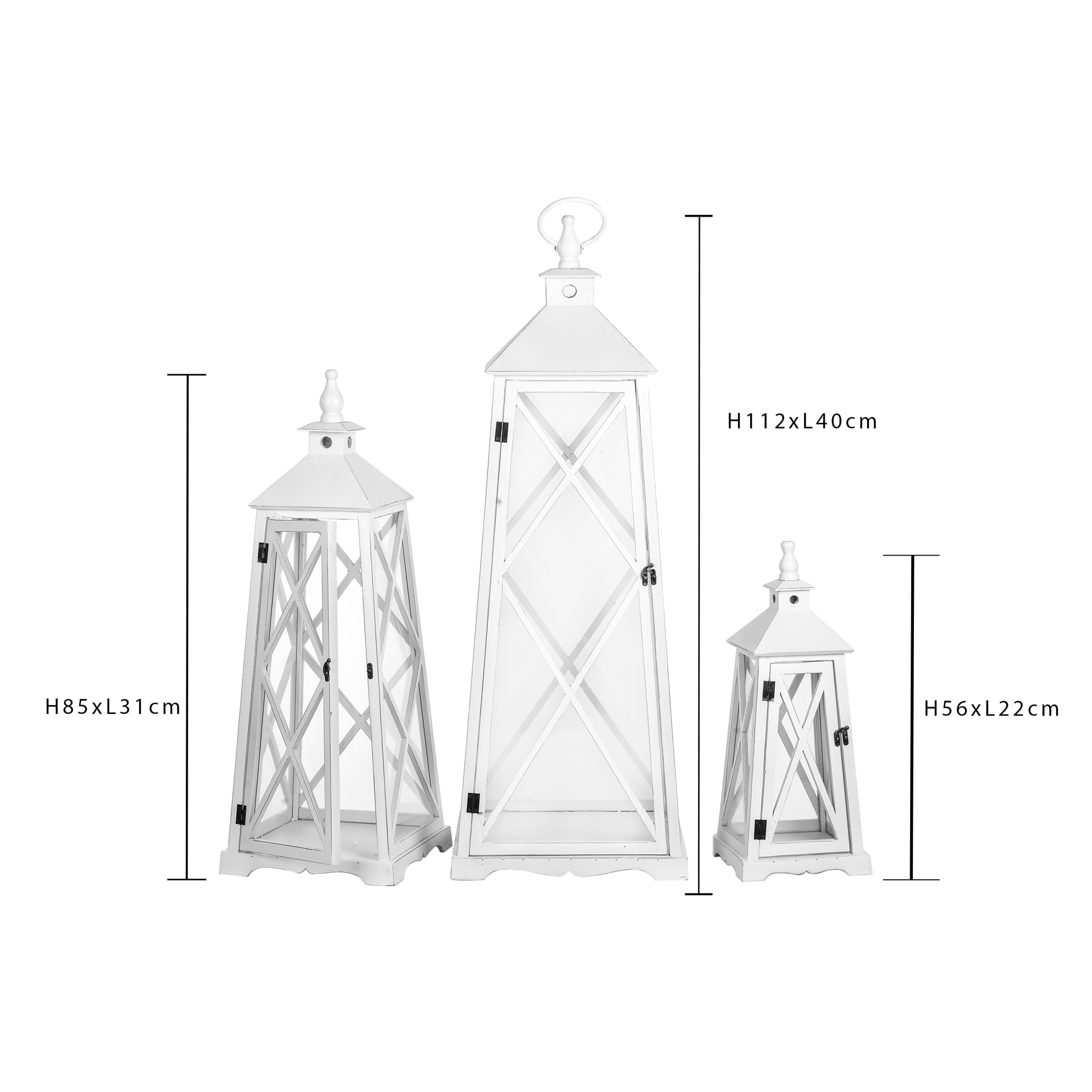 Lanterne Legno - Pezzi 1 - 40xH112x40cm - Bianchi Dino SpA
