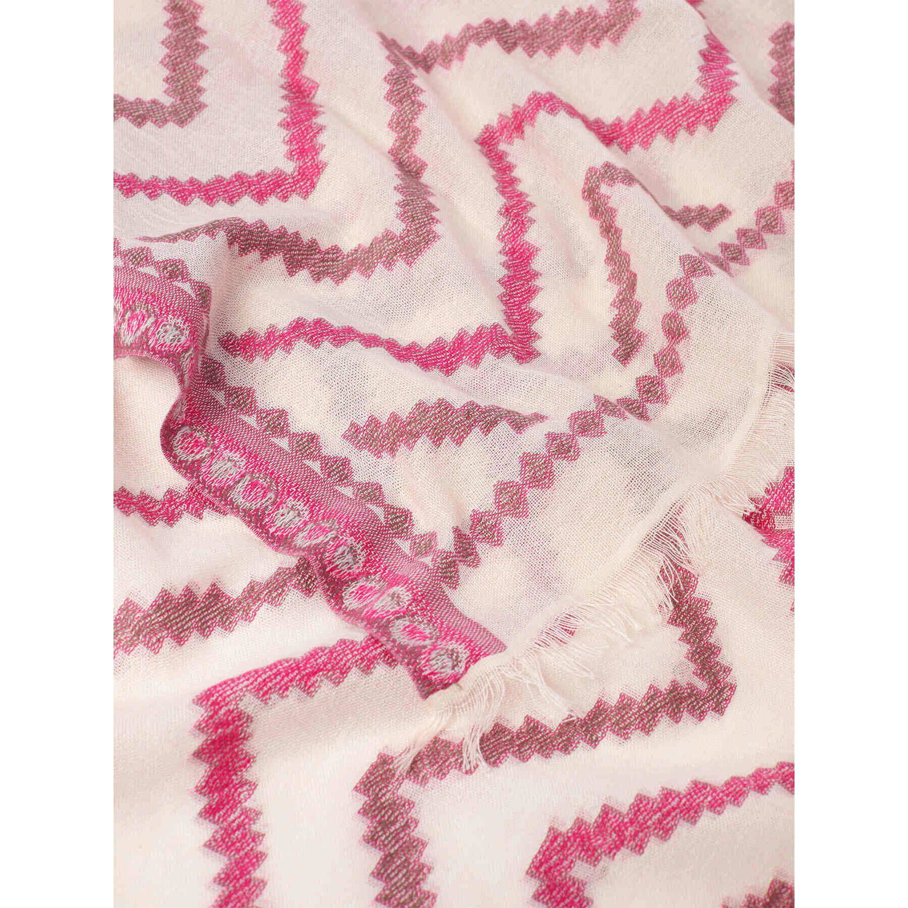 Fiorella Rubino - Foulard lungo con ricami e frange - Fucsia