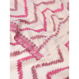 Fiorella Rubino - Foulard lungo con ricami e frange - Fucsia
