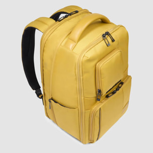 Piquadro Zaino da viaggio per PC e iPad® in tessuto e pelle, con protezioni antiurto e RFID