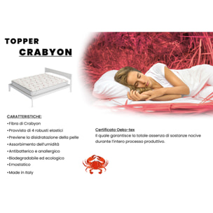 TOPPER TRAPUNTATO CRABYON MADE IN ITALY CON ELASTICI- PIAZZA E MEZZA