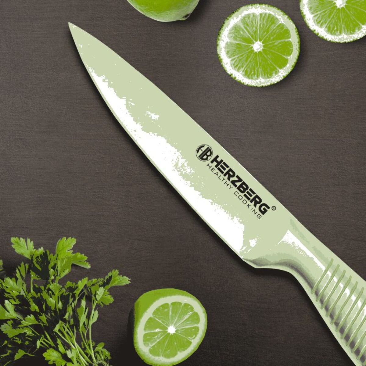 Set de couteaux 8 Pièces Jaune Herzberg HGSKN8-YEL