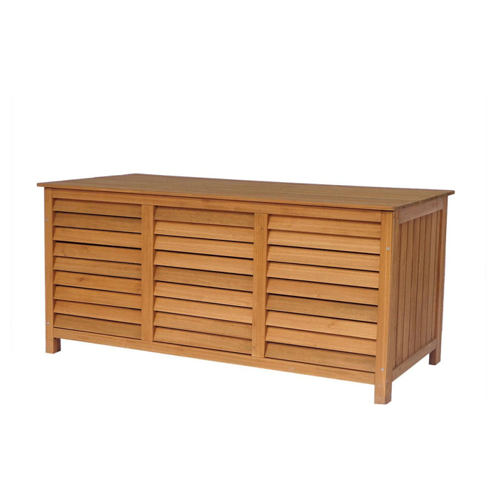 Coffre de jardin en bois ''Macao'' - 130 x 64 x 60 cm - Marron