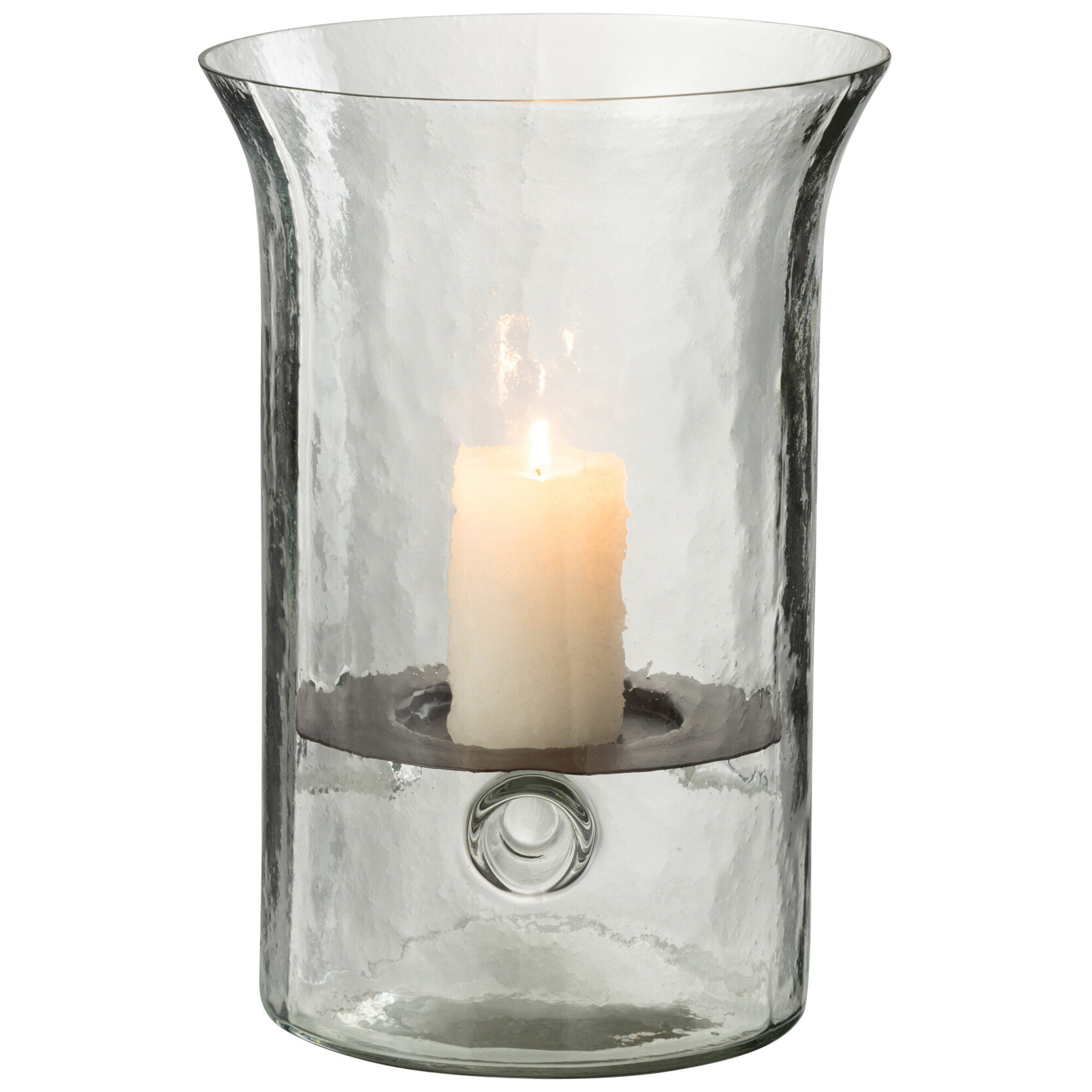 J-Line bougeoir Plat - verre - transparant - small