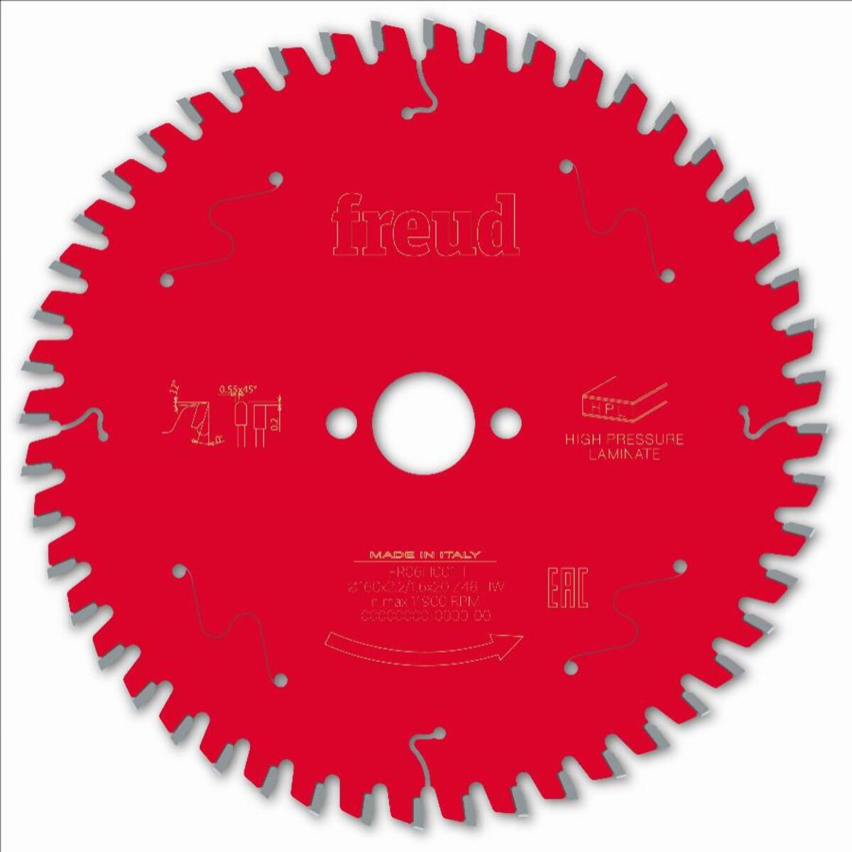 Lame pour scie circulaire portative filaire/sans fil FREUD - Ø160 2,2/1,6 AL20 Z48 TP 0° - F03FS09865 -FR06H001H