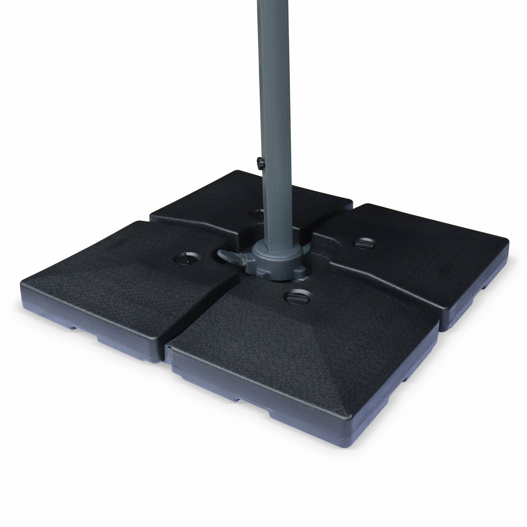 Lot de 4 dalles carrées 51.5x51.5cm à lester - Pour parasol déporté avec pied type "croix". base. socle. poids