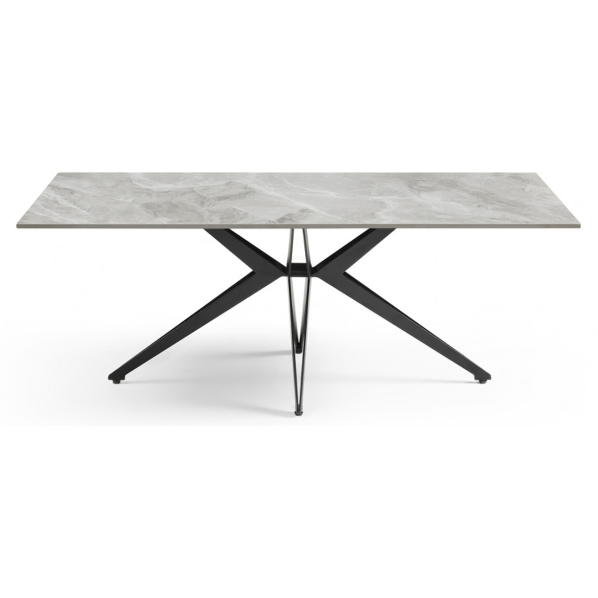 Table basse en céramique 120x60cm gris brillant - 7 piètements - UNIK