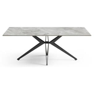 Table basse en céramique 120x60cm gris brillant - 7 piètements - UNIK