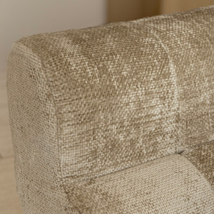 Canapé compressé modulable 3 places en tissu chenille entrelacé taupe VOLTA