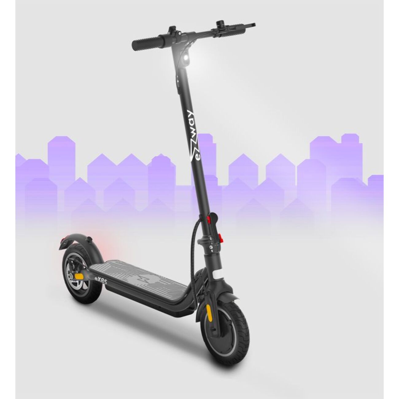Trottinette électrique EZWAY EX85 - 25 km/h, 20 km d'autonomie, batterie 21,6V 7,8Ah, frein à disque, suspensions confo