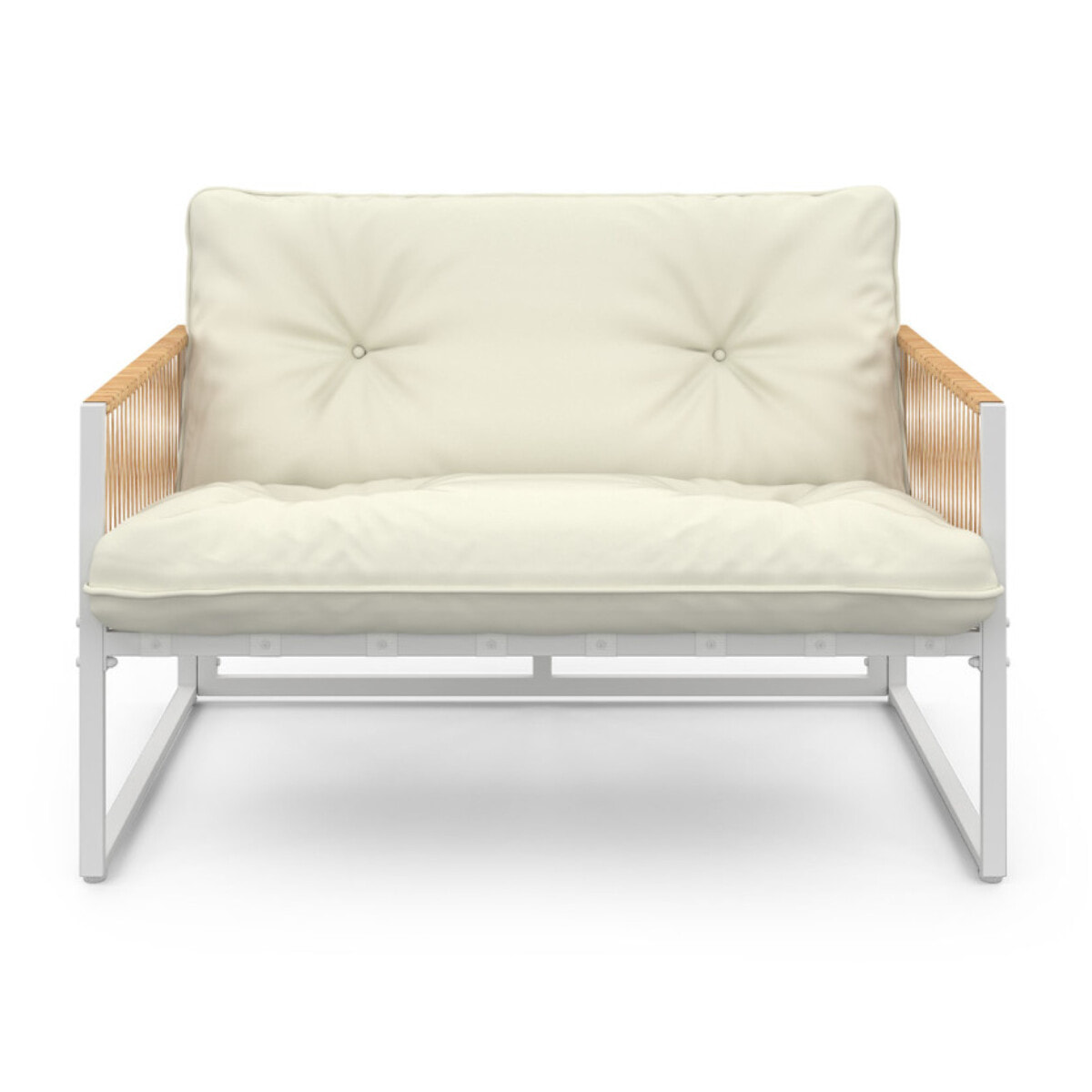 Salon de jardin Ozéa 4 places blanc et cordage