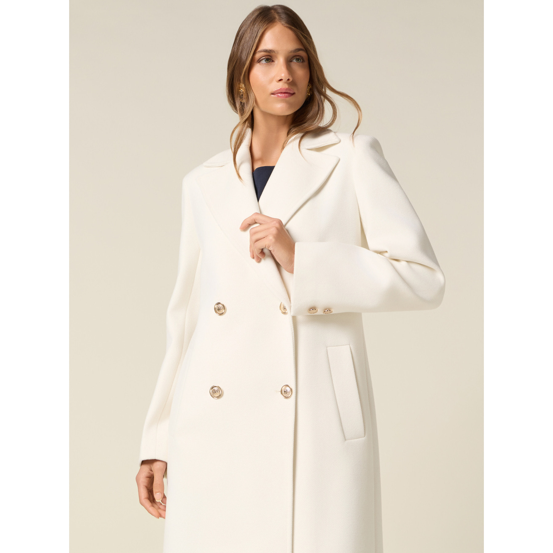 Oltre - Cappotto lungo doppiopetto - Bianco