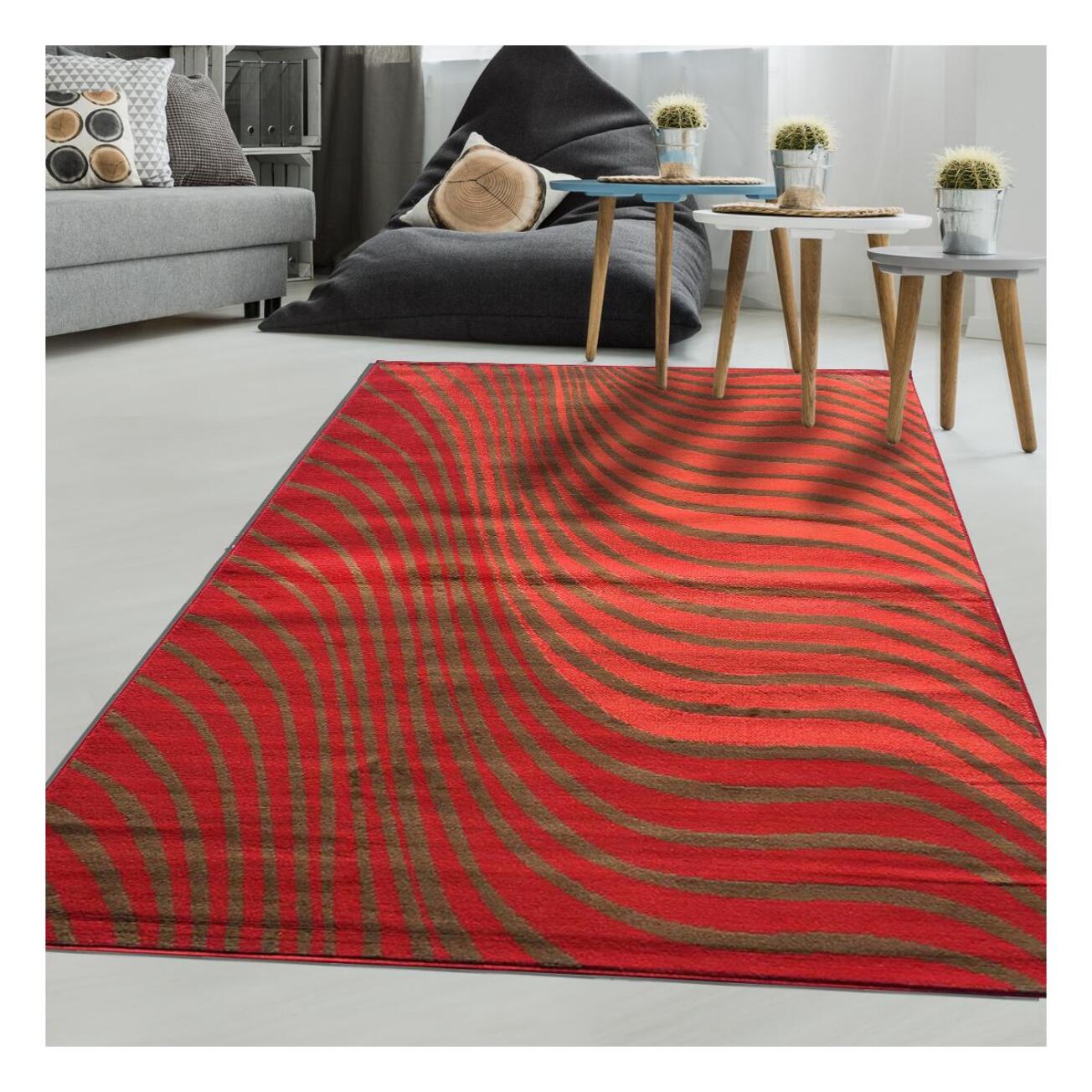 Tapis salon et chambre tissé motif géométrique FEBA