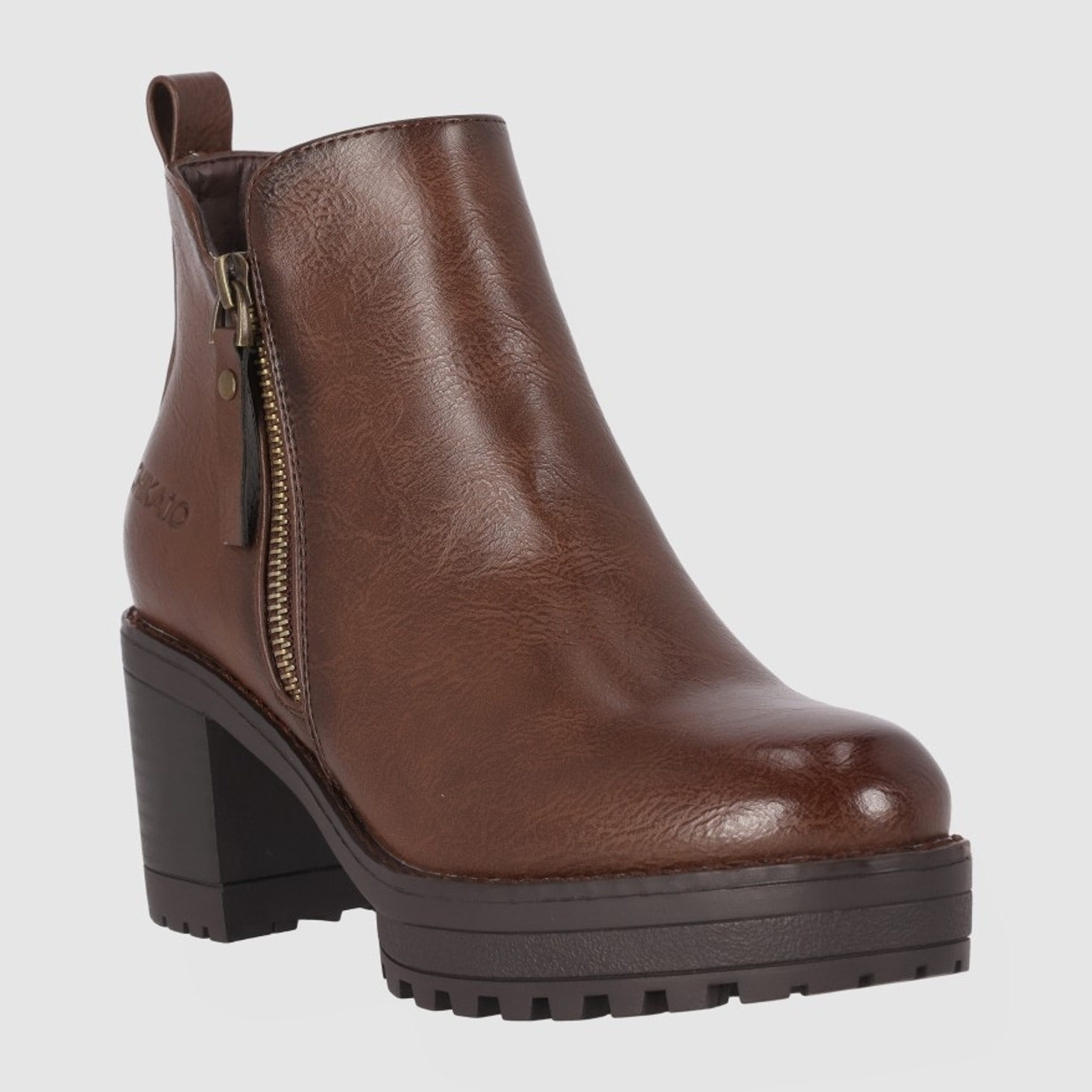 Botines - Marron - Tacón: Bajo
