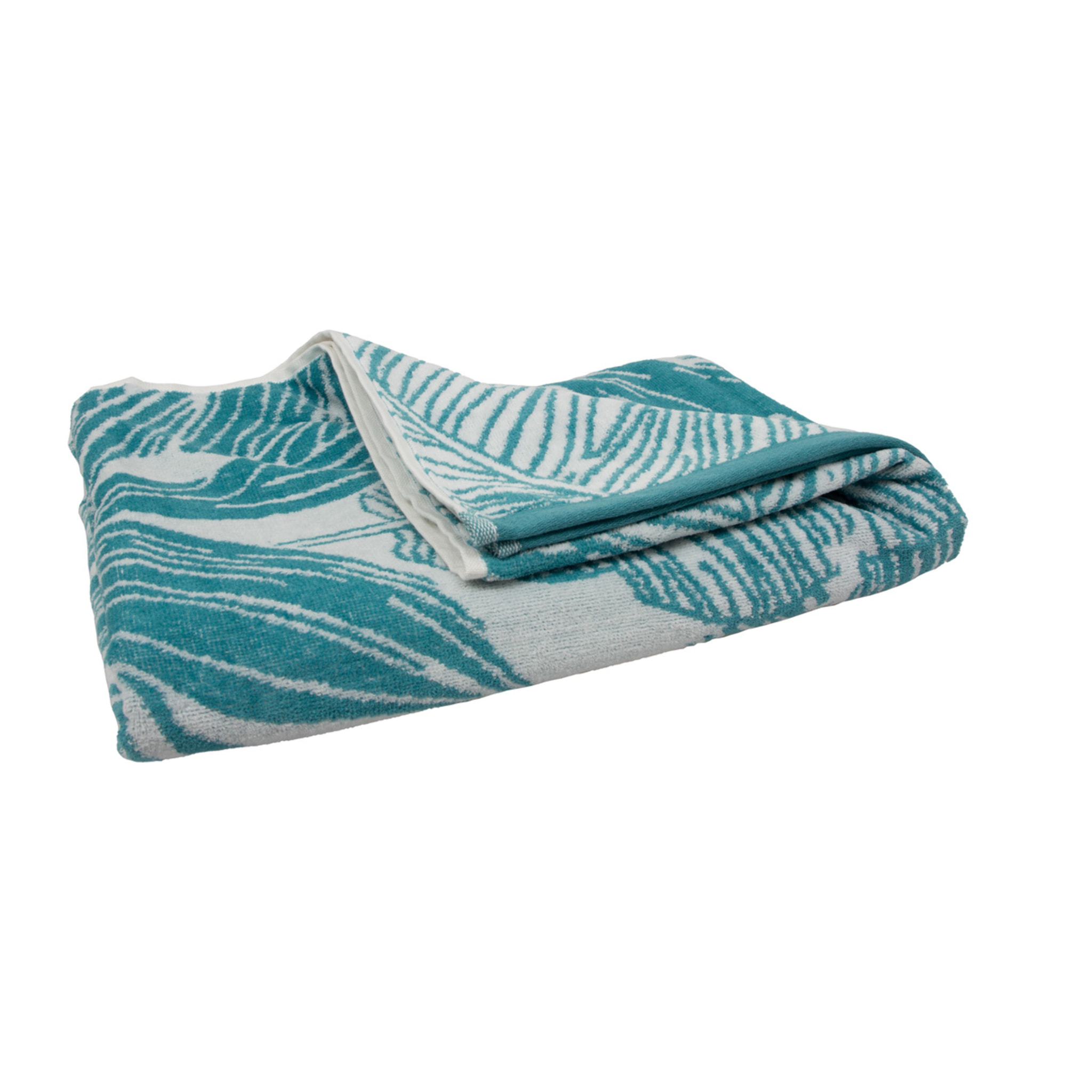 Telo Mare Spugna Jacquard Spiaggia Disegno Tropical