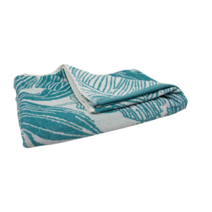 Telo Mare Spugna Jacquard Spiaggia Disegno Tropical