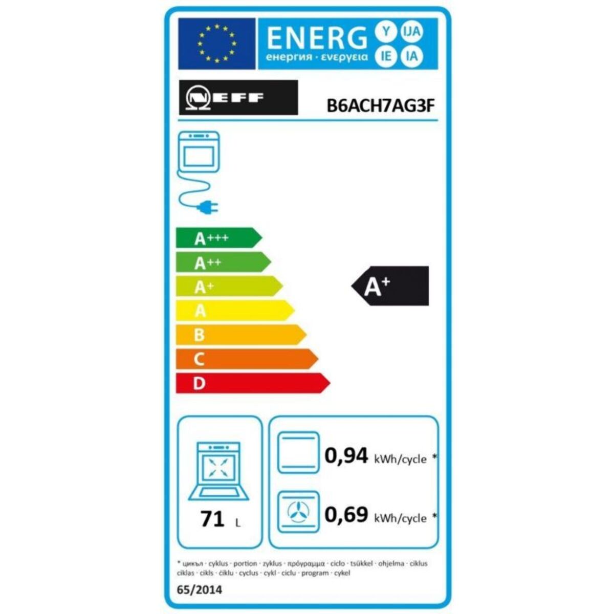 Four encastrable NEFF B6ACH7AG3