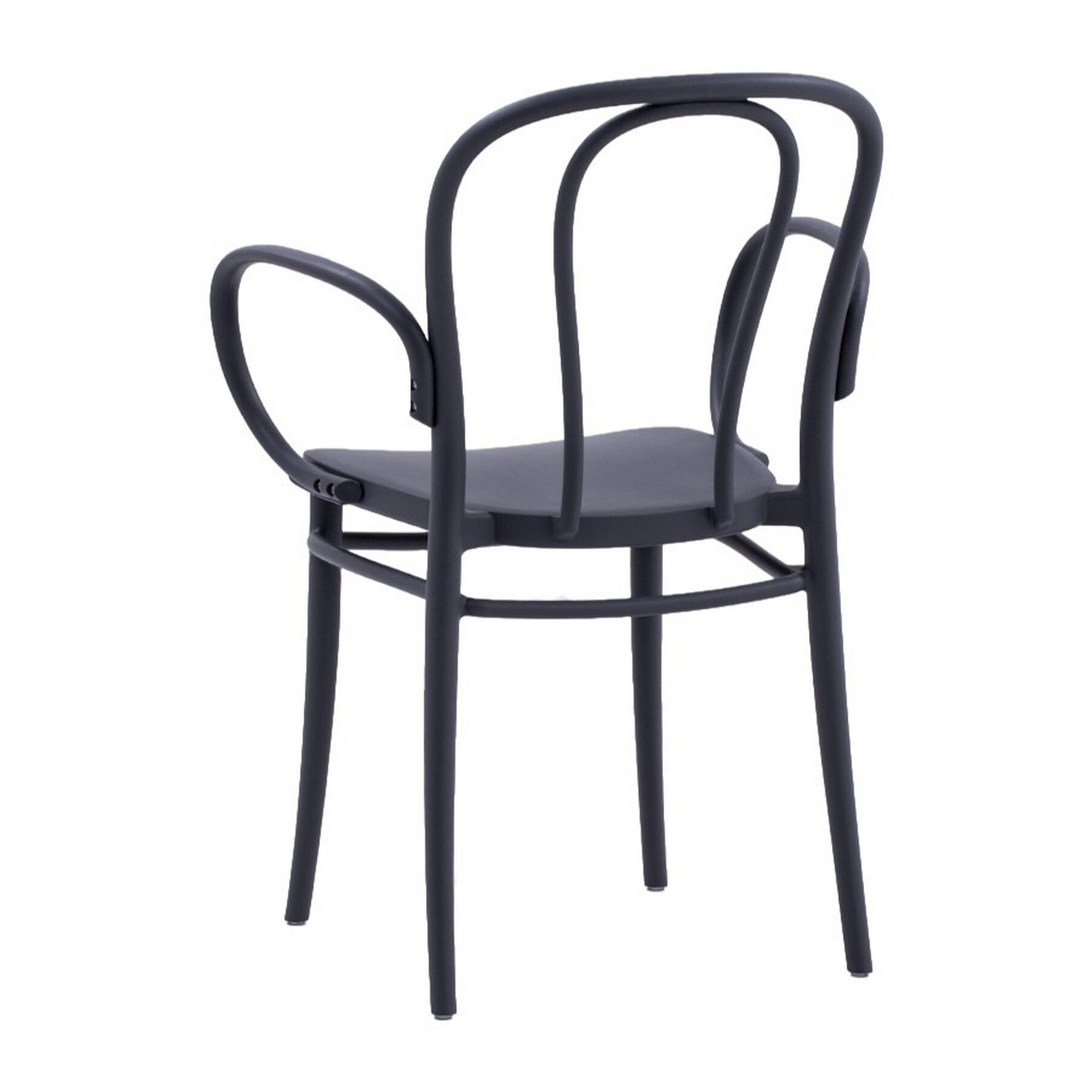 Set di 4 sedie NEWCASTLE in polipropilene antracite con braccioli, impilabili