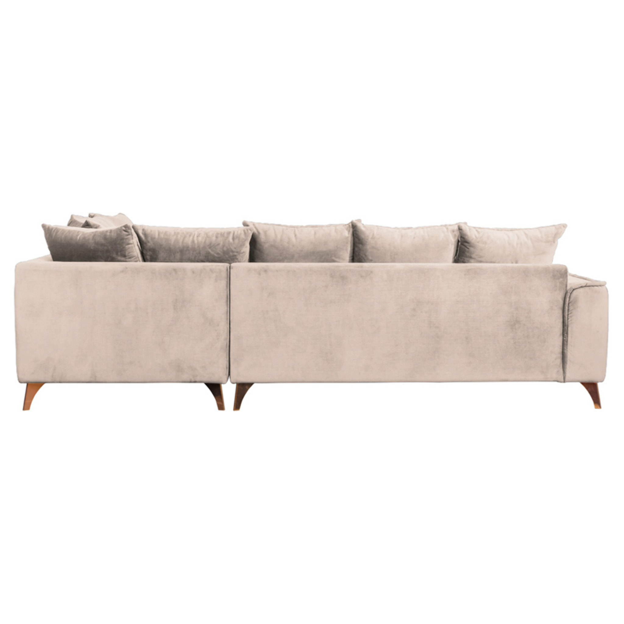 Canapé Velours Angle Droit Beige Altamo - 4 Places