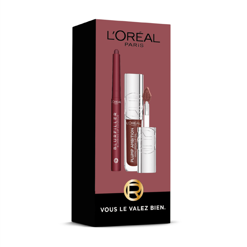 L'Oréal Paris Lip Kit Duo Blurfiller Crayon 570 Worth It Intense et Plump Ambition Lip Oil 510 Nuit Sparkle