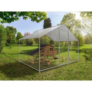 Enclos à poules 6 m² parc grillagé 2 x 3 x 2 M acier galvanisé