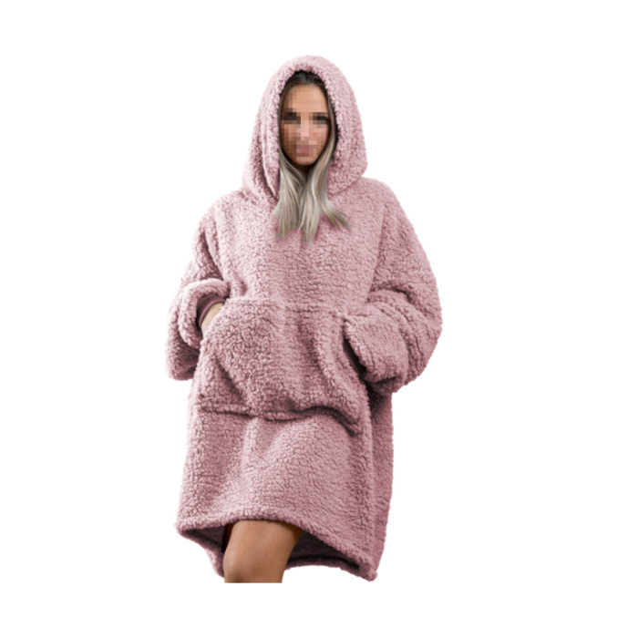 Felpa Coperta con Cappuccio Oversize Con Maniche Fantasia Fluffy