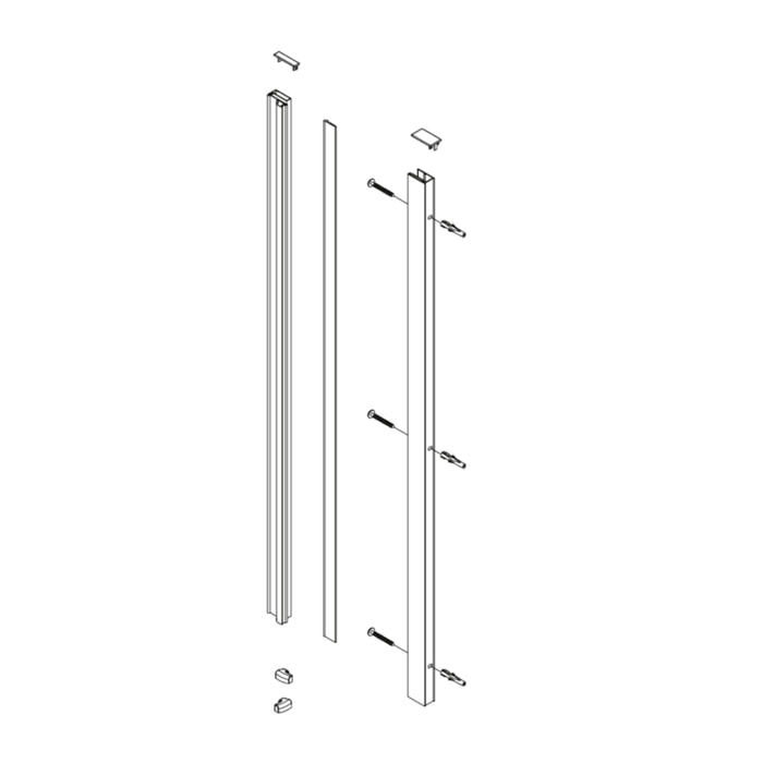 SK Profilé pour paroi de douche 195 cm, Chrome (SIKOPROFILSK)