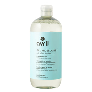 Eau micellaire  - Eau Micellaire à l'Aloe Vera - Certifiée Bio 500 ml