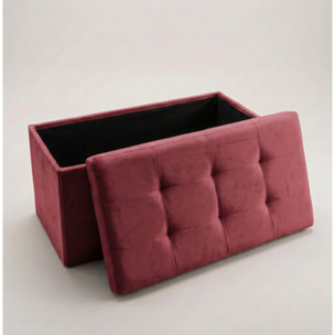 Pouf contenitore in velluto 76x34x34 cm, panca pieghevole con vano capiente, seduta imbottita trapuntata resistente fino a 150 kg, design elegante Double Velvet, salvaspazio ideale per camera soggiorno ingresso e fondo lett